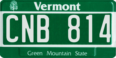 VT license plate CNB814