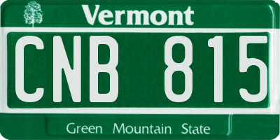 VT license plate CNB815