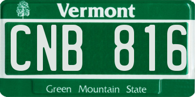 VT license plate CNB816
