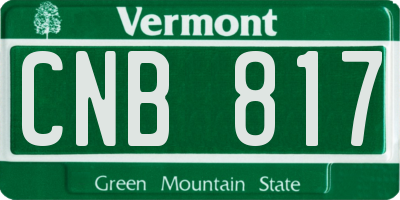 VT license plate CNB817