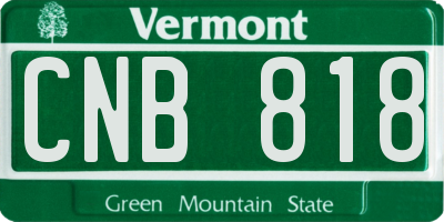VT license plate CNB818