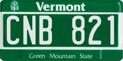 VT license plate CNB821