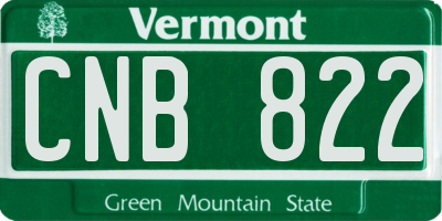 VT license plate CNB822