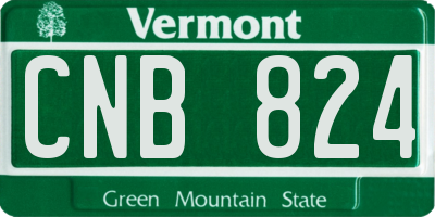 VT license plate CNB824