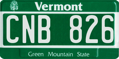 VT license plate CNB826