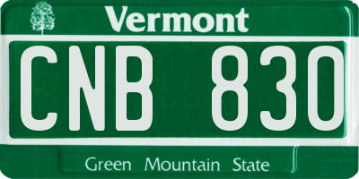 VT license plate CNB830