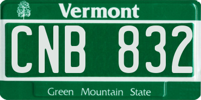 VT license plate CNB832
