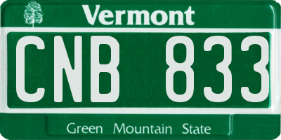 VT license plate CNB833