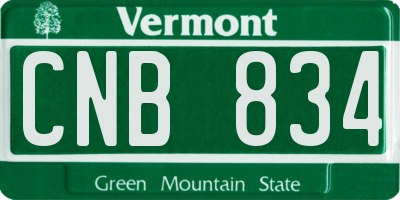 VT license plate CNB834