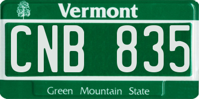 VT license plate CNB835