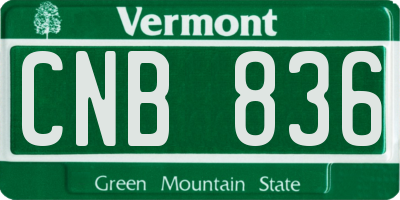 VT license plate CNB836