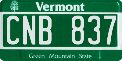 VT license plate CNB837