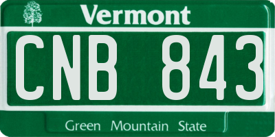 VT license plate CNB843