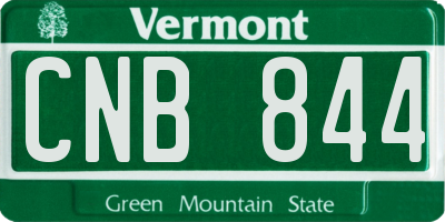 VT license plate CNB844