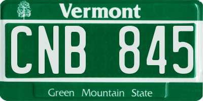 VT license plate CNB845