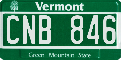 VT license plate CNB846