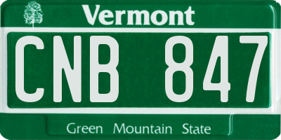 VT license plate CNB847