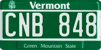 VT license plate CNB848
