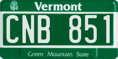 VT license plate CNB851