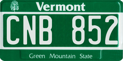 VT license plate CNB852