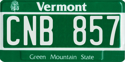 VT license plate CNB857