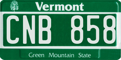 VT license plate CNB858