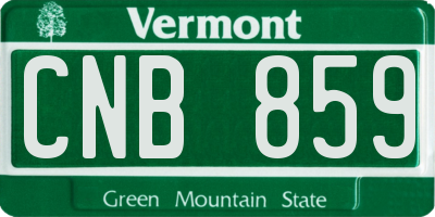VT license plate CNB859