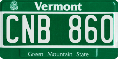 VT license plate CNB860