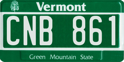 VT license plate CNB861