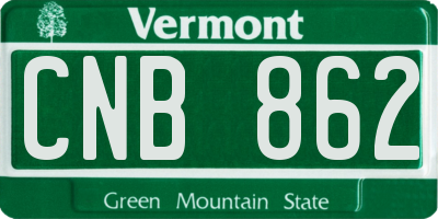 VT license plate CNB862