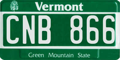 VT license plate CNB866