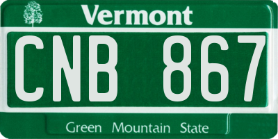 VT license plate CNB867