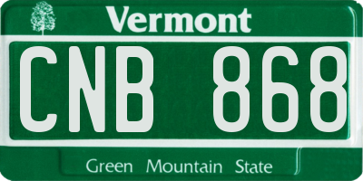 VT license plate CNB868
