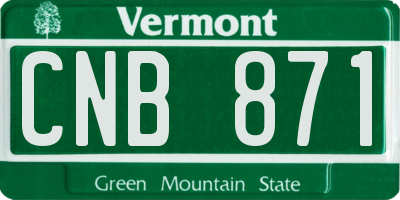 VT license plate CNB871