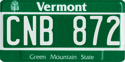 VT license plate CNB872