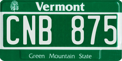 VT license plate CNB875
