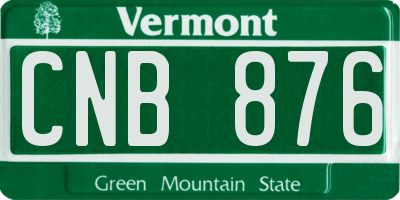 VT license plate CNB876