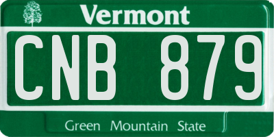 VT license plate CNB879