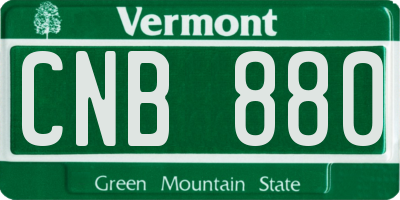 VT license plate CNB880