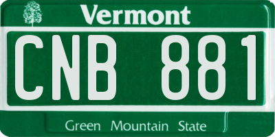 VT license plate CNB881