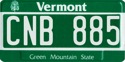 VT license plate CNB885