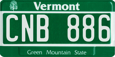 VT license plate CNB886