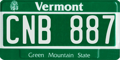 VT license plate CNB887