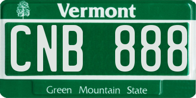 VT license plate CNB888