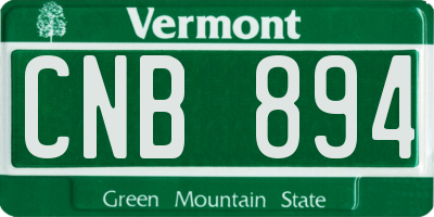 VT license plate CNB894