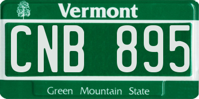VT license plate CNB895