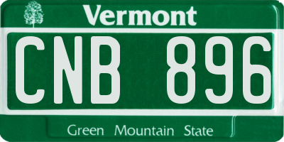 VT license plate CNB896