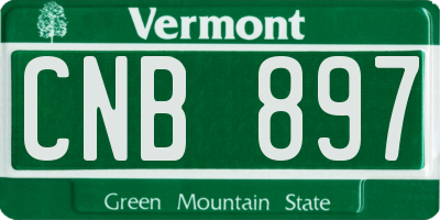 VT license plate CNB897