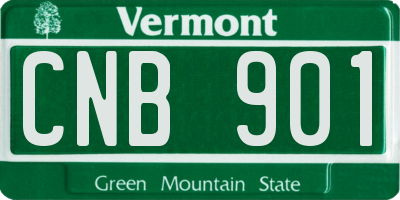 VT license plate CNB901