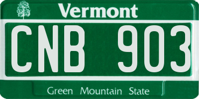 VT license plate CNB903